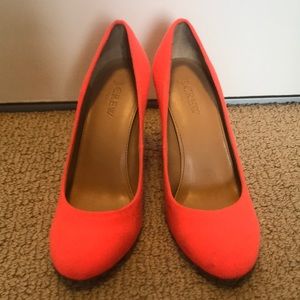 Neon Persimmon J. Crew Heels, Size 6